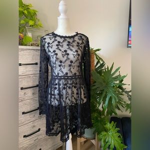 Forever 21 Black Lace Overlay Dress
